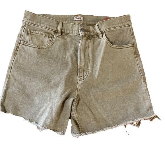 FAHERTY Women’s Sun washed Denim Shorts  Size 27 Gold Raw Hem Cut Offs - Picture 1 of 10